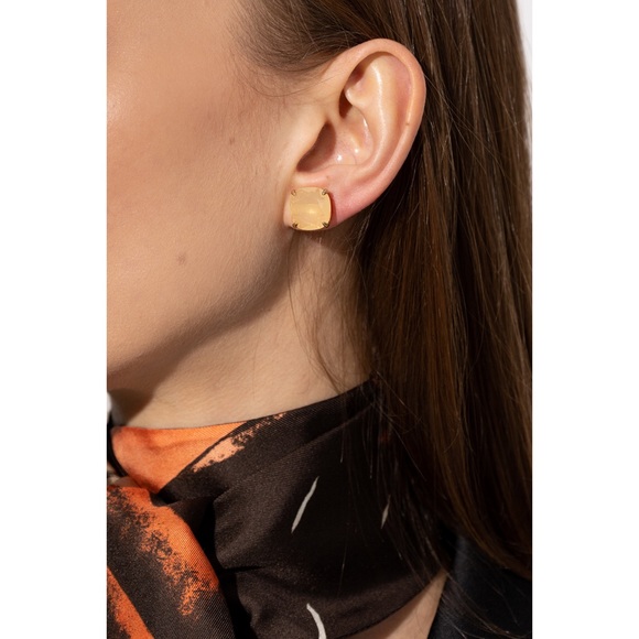 KATE SPADE • Light Pink Peach Squared Away Earrings - Picture 2 of 3